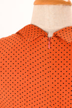 Load image into Gallery viewer, Manette Orange & Black Dots Dress