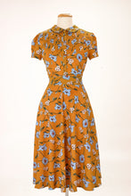Load image into Gallery viewer, Peach Rose Mustard & Turquoise Floral Dress