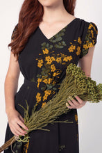 Load image into Gallery viewer, Sadie Black & Mustard Floral Dress