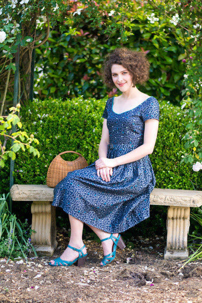 blue a line bridesmaid dresses Dragonfly Print Dress with Soft Mul Lining – Naksh For You
