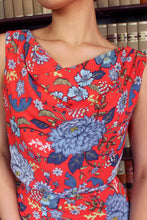 Load image into Gallery viewer, Thea Red & Blue Floral Dress
