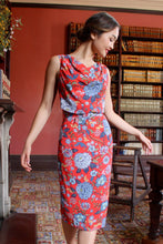 Load image into Gallery viewer, Thea Red & Blue Floral Dress