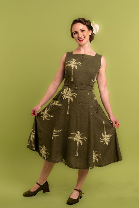Bee Green Palm Dress