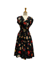 Load image into Gallery viewer, Viola Black &amp; Red Floral Dress