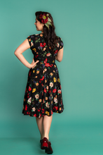 Load image into Gallery viewer, Viola Black &amp; Red Floral Dress