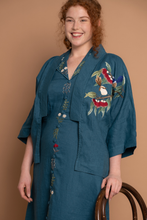 Load image into Gallery viewer, Ayla Teal Embroidery Kimono