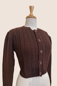 Plum Crop Cardigan