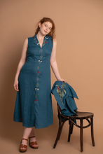 Load image into Gallery viewer, Ayla Teal Embroidery Kimono