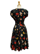 Load image into Gallery viewer, Viola Black &amp; Red Floral Dress
