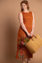 Load image into Gallery viewer, Kangaroo Paws Rust Orange Hand-Painted Maxi Dress