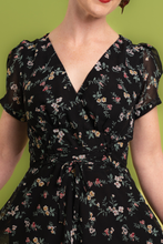 Load image into Gallery viewer, Fiorella Corset Black &amp; Pink Floral Dress