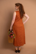 Load image into Gallery viewer, Kangaroo Paws Rust Orange Hand-Painted Maxi Dress