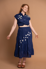 Load image into Gallery viewer, Petal Cobalt Hand Embroidered Top