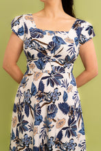 Load image into Gallery viewer, Astrid Navy &amp; Cream Monsteria Dress