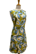 Load image into Gallery viewer, Malia Blue Geometric Linen Dress