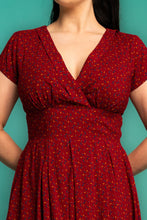 Load image into Gallery viewer, Enchanted Red And Mustard Petite Floral Dress