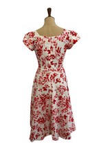 Load image into Gallery viewer, Astrid Red &amp; Cream Tulip Linen Dress