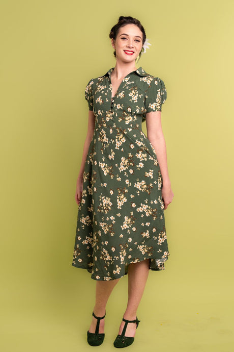 Harlow Green & Cream Floral Dress