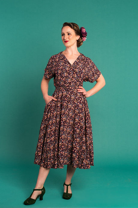 Manette Brown Floral Dress