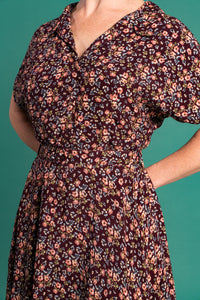 Manette Brown Floral Dress