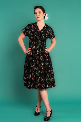 Manette Black & Pink Floral Dress