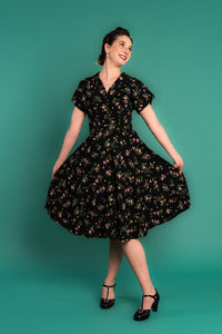 Manette Black & Pink Floral Dress