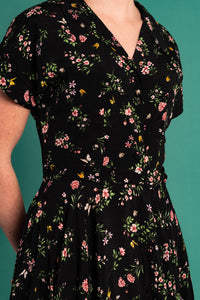 Manette Black & Pink Floral Dress