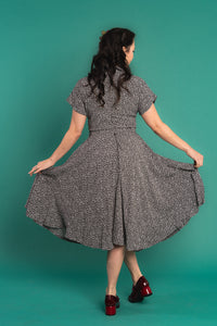 Manette Black & Cream Floral Dress
