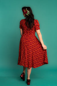 Ginger Red & Mustard Petite Floral Dress
