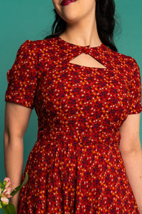 Ginger Red & Mustard Petite Floral Dress