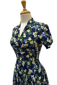 Darby Cobalt & Cream Floral Dress