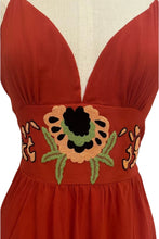 Load image into Gallery viewer, Orange Cocktail Embroidery Dress