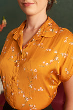 Load image into Gallery viewer, Minki Mustard &amp; Cherry Floral Blouse