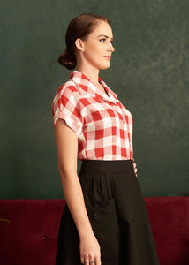 Tessie Red Gingham Blouse