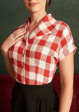 Load image into Gallery viewer, Tessie Red Gingham Blouse