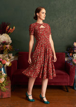 Load image into Gallery viewer, Ginger Burgundy Floral Dress