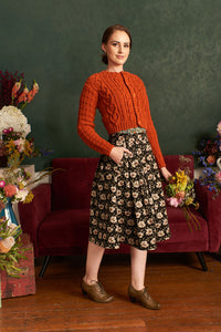 Sammy Black & Cream Floral Skirt