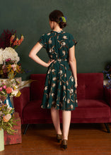 Load image into Gallery viewer, Manette Green &amp; Brown Floral Dress