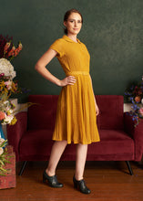 Load image into Gallery viewer, Camille Dots Mustard Dress