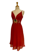 Load image into Gallery viewer, Orange Cocktail Embroidery Dress