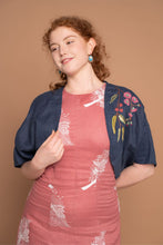 Load image into Gallery viewer, Iris Blue Hand Embroidery Bolero