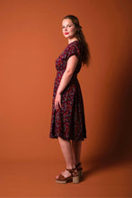 Load image into Gallery viewer, Annie Burgundy &amp; Green Floral Dress