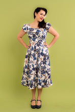 Load image into Gallery viewer, Astrid Navy &amp; Cream Monsteria Dress