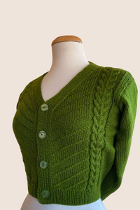 Green V Neck Cardigan