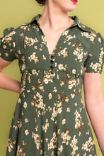 Load image into Gallery viewer, Harlow Green &amp; Cream Floral Dress