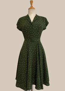 Manette Green & Cream Dots Dress