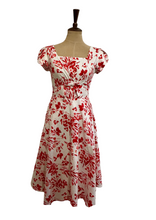 Load image into Gallery viewer, Astrid Red &amp; Cream Tulip Linen Dress