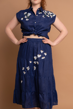 Load image into Gallery viewer, Petal Cobalt Hand Embroidered Top