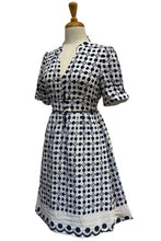 Load image into Gallery viewer, Blue and White Dot Dress