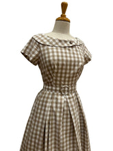 Load image into Gallery viewer, Brooklyn Beige &amp; Cream Gingham Dress